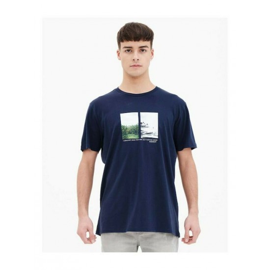 Ανδρικό t-shirt BASEHIT 221.BM33.42-NAVY BLUEω