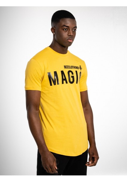 ΑΝΔΡΙΚΟ T-SHIRT MagicBee Curved Hem Glossy Logo Tee - Yellow