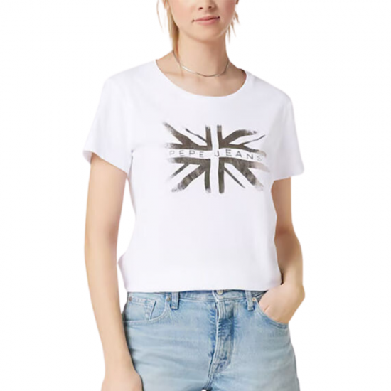 Γυναικείο t-shirt JEANS LALI - PEPE PL505402-PJ0/800/WHITE